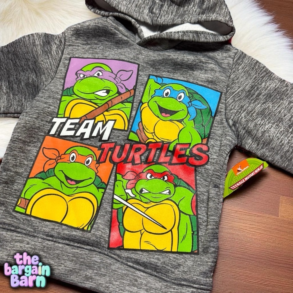 Nickelodeon TMNT 2022 Youth Boys Grey Graphic NWT Turtles Hoodie Jacket (4) - Picture 2 of 4